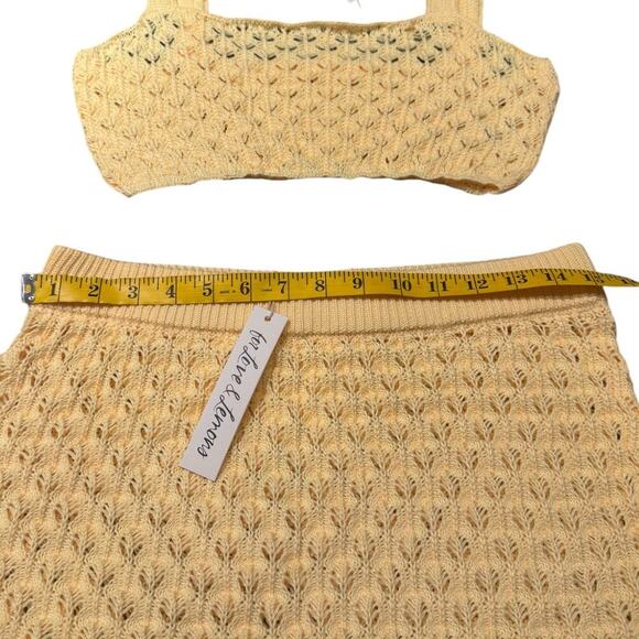 For Love‎ And Lemons Revolve Charlotte Knit *Set* in Yellow Size Large NWT - Picture 3 of 6